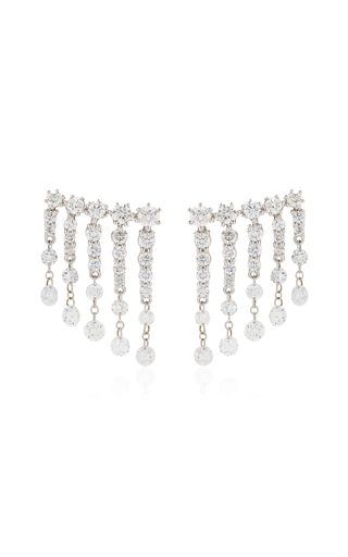18K White Gold Diamond Fringe Earrings