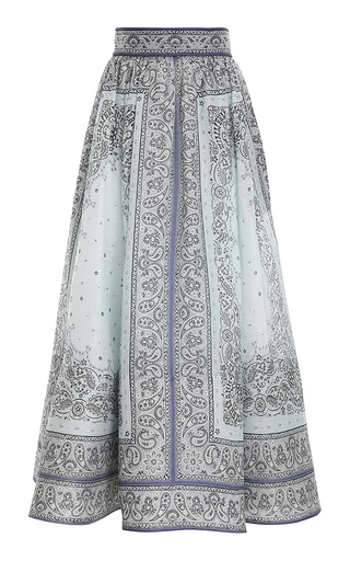 Matchmaker Gathered Linen-Silk Midi Skirt